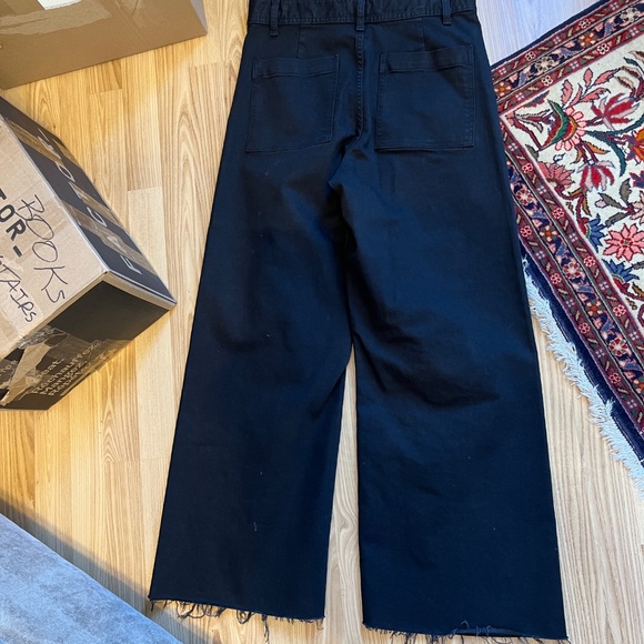 Zara 10/42 wide-leg black jeans with frayed hem - Picture 6 of 16